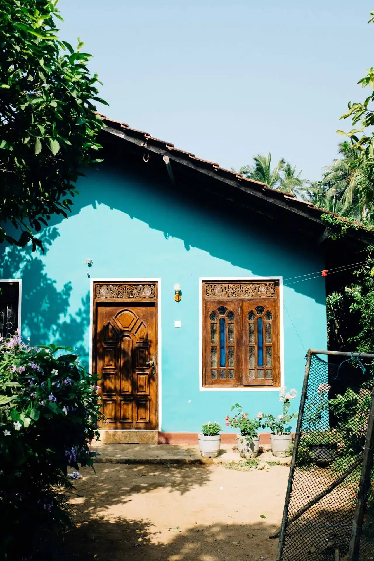 A doorway and travel scene